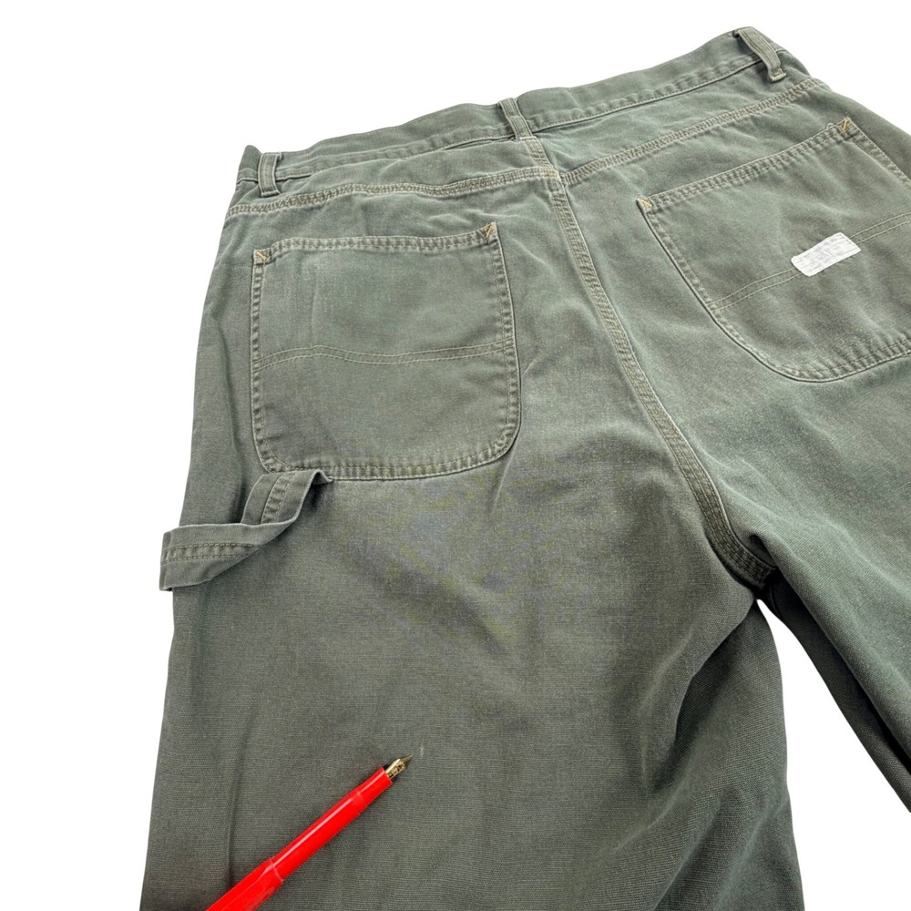 Vintage GAP Carpenter Shorts Men 36 Olive Green Cotton Canvas Utility Work Y2K - Picture 13 of 15